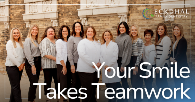 Your Smile Takes Teamwork dental team smiling